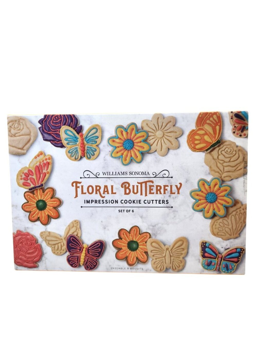 Williams Sonoma Spring Floral Butterfly Impression Cookie Cutter Set Of 6